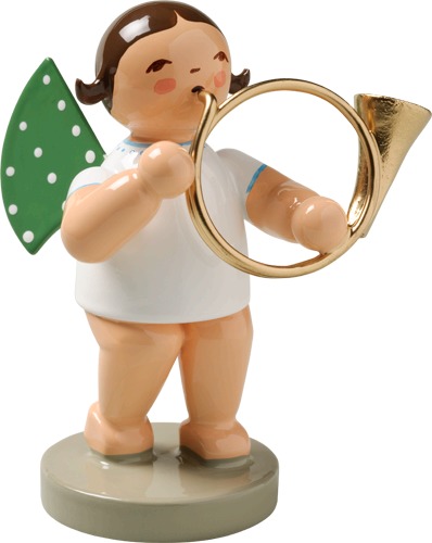 Engel mit Basshorn dunkles Haar