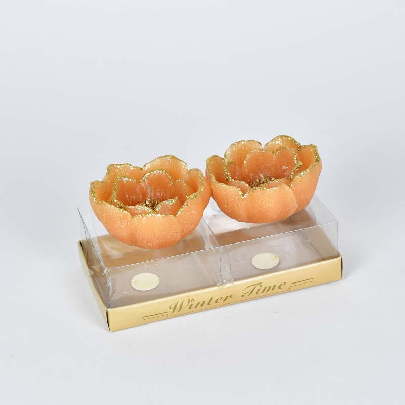 Decorative candles, 2 pieces, flower, rose, 8 cm with