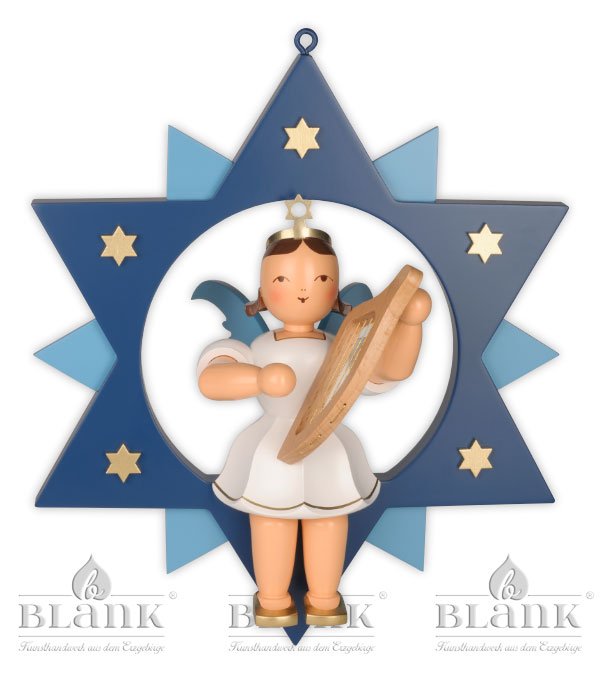 Engel im Stern Leier mittelgroß