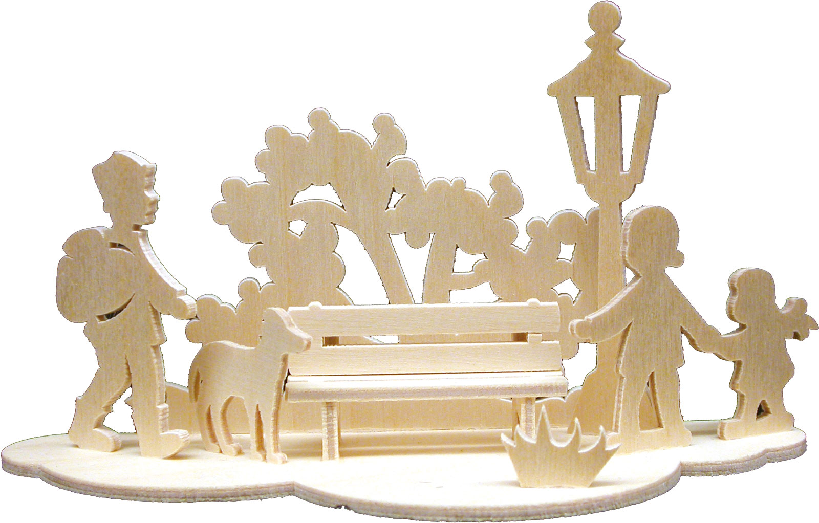 Tischschmuck zum Basteln, Kinder mit Hund Tischschmuck zum Basteln, Kinder mit Hund