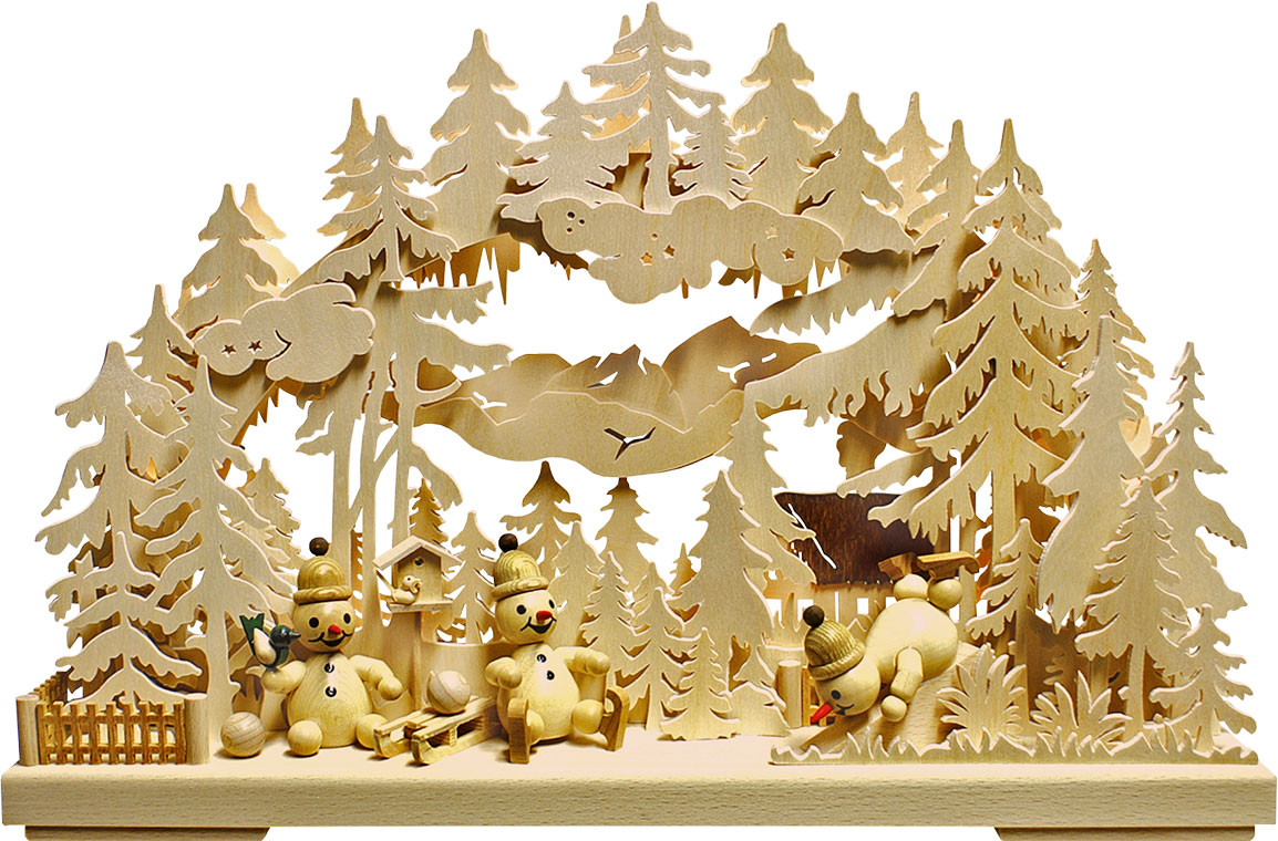 3D-Schwibbogen klein, Schneemannparadies