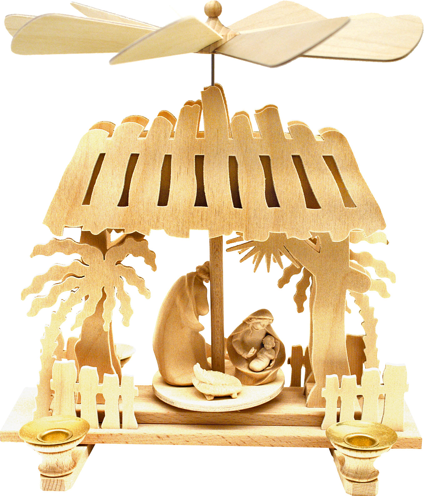 Nativity scene pyramid, Tyrolean figures, nature