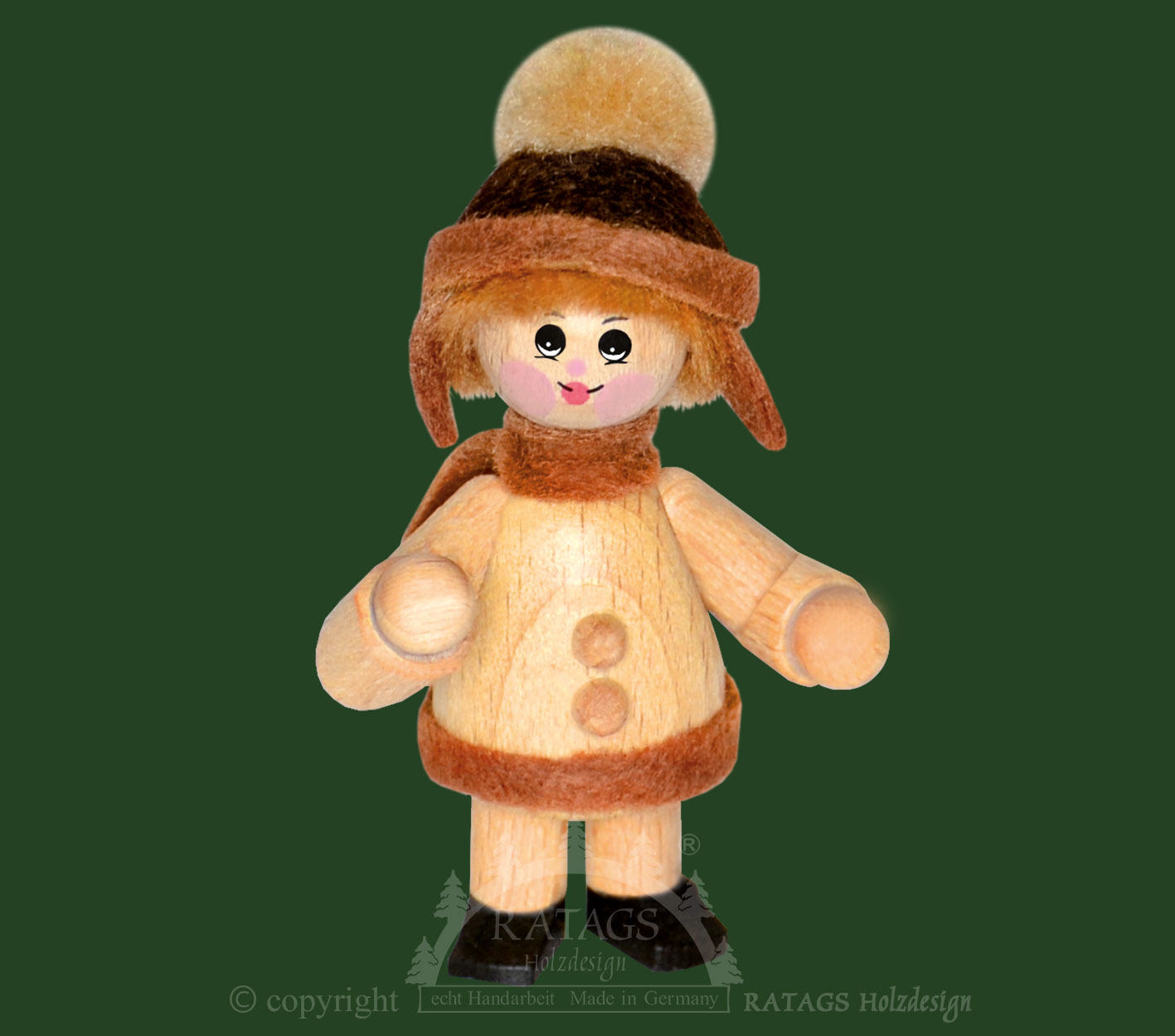 Sammler-Püppchen, Figur, Winterkind mit braune Schal und M Sammler-Püppchen, Figur, Winterkind mit braune Schal und M