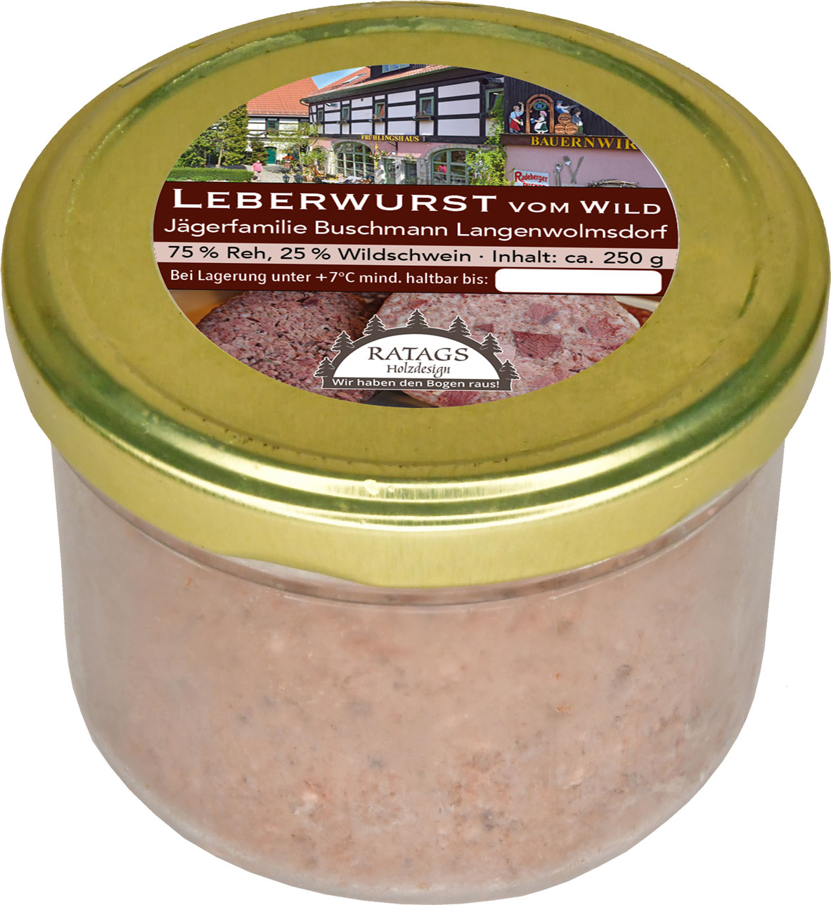 Liver sausage with game – in a jar / 200g sausage jar
