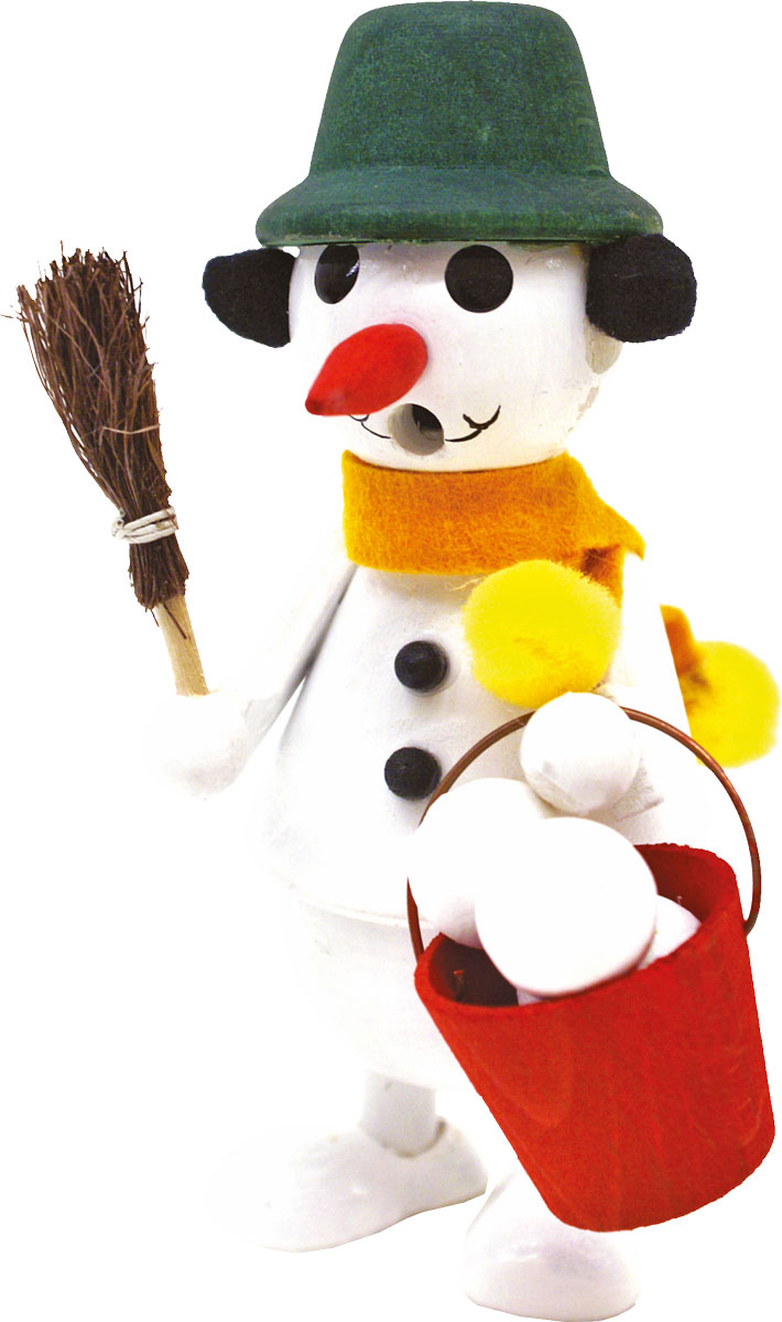 Funny fellow, snowman, green hat