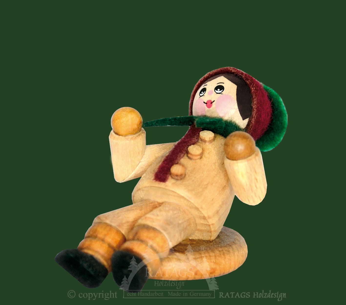 Figur, Po-Rutscher, natur Figur, Po-Rutscher, natur