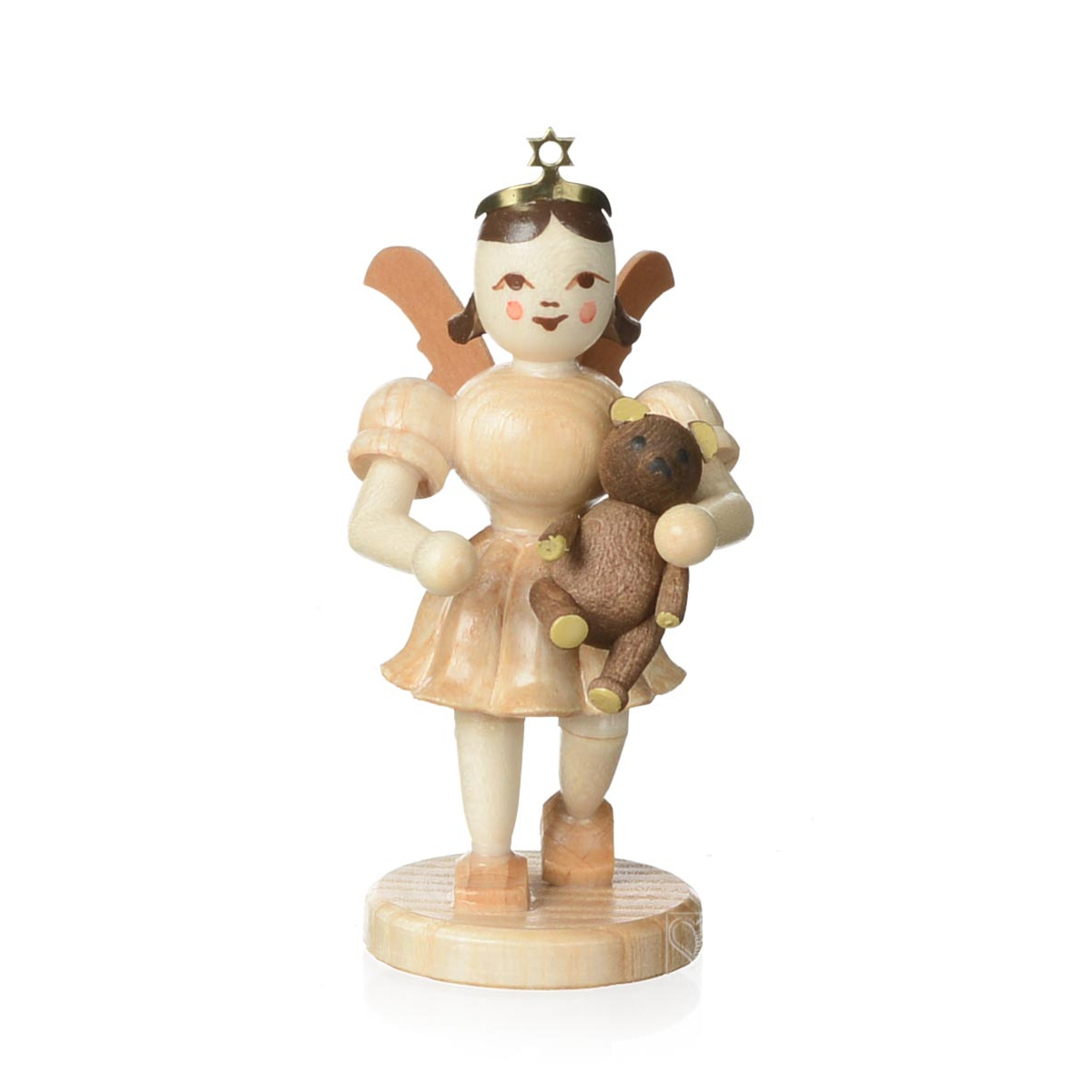 Natural angel with teddy bear