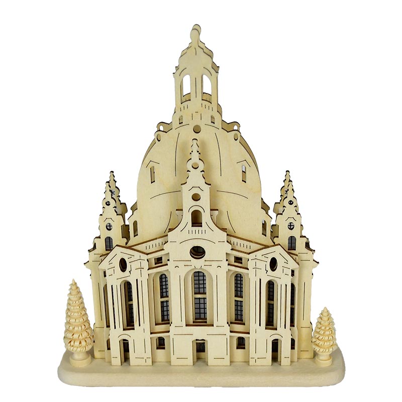 SB-LED motif Dresden Frauenkirche, solid wood base plate