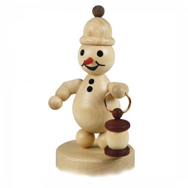 Snowman, junior with lantern, base 8 cm