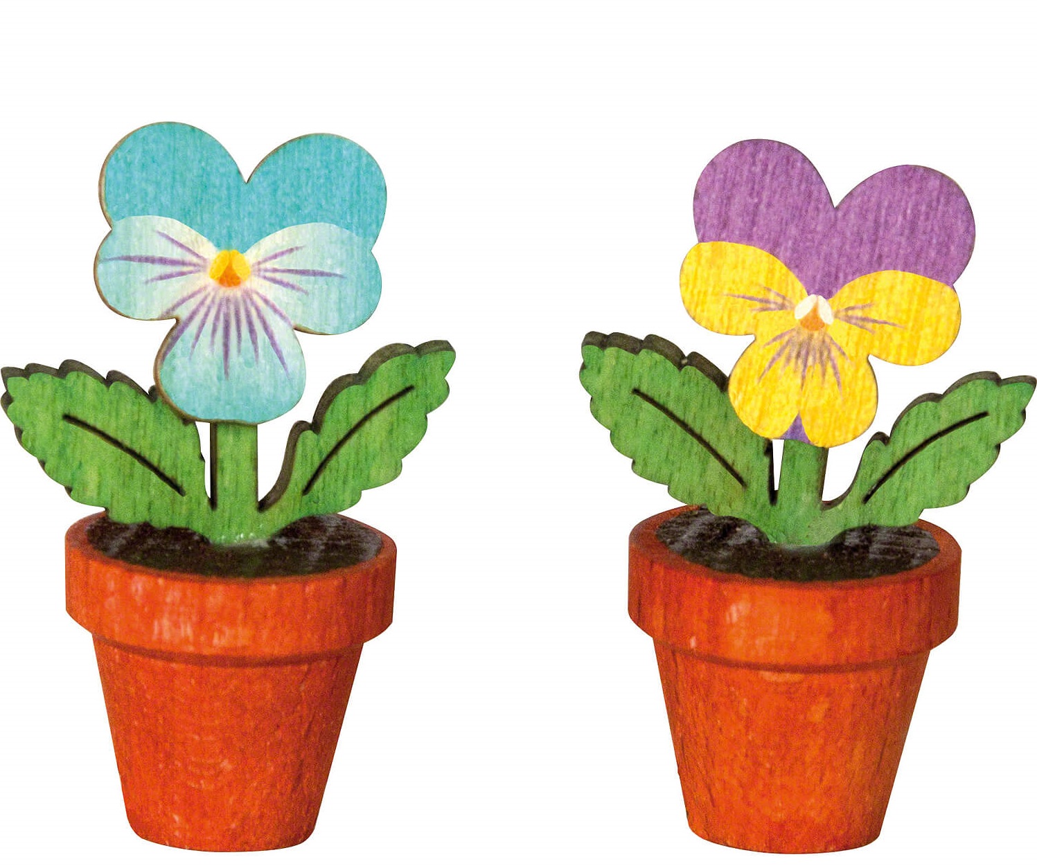 Small pansies, set of 2, coloured, approx. 3 cm