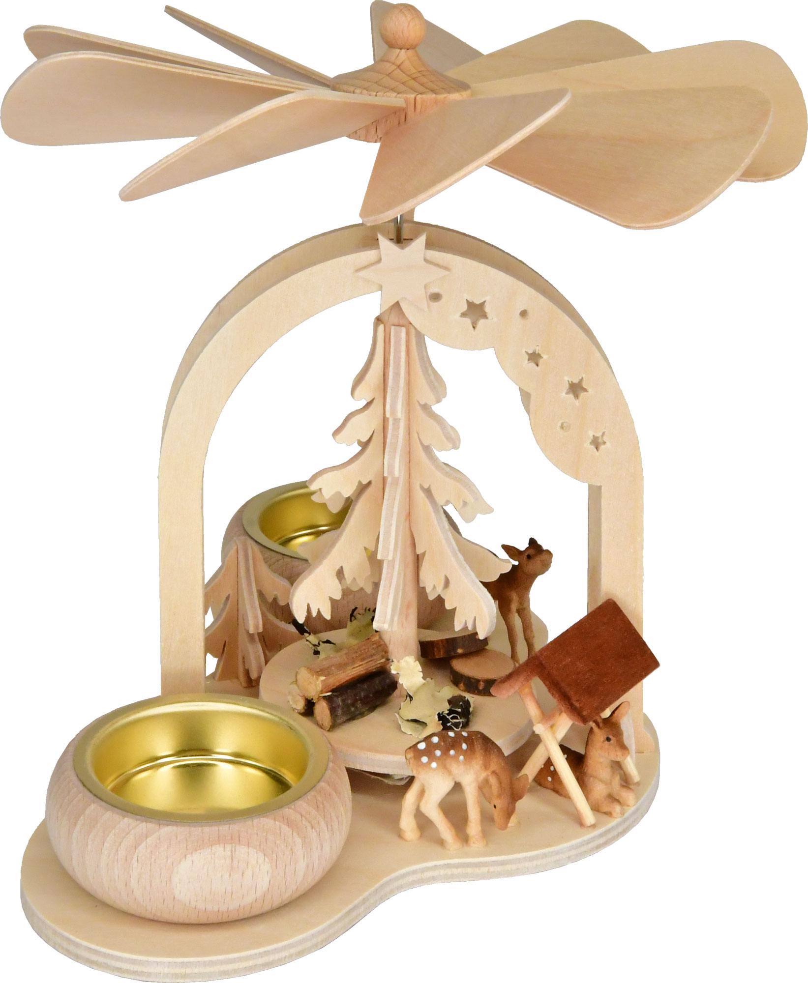 Mini pyramid, centrepiece, deer, tea light