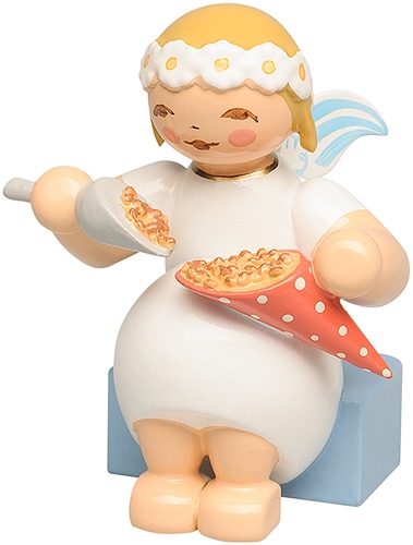 Margeritenengel, sitzend, mit Mandeln