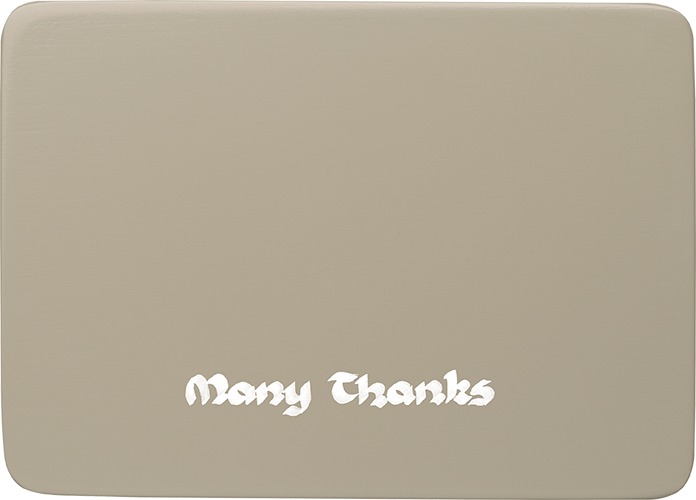 Beschriftete Sockelplatte, silbergrau “Many Thanks”