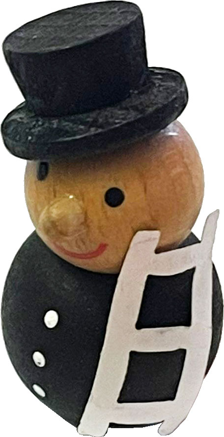 Figurine de ramoneur avec échelle, 4 cm