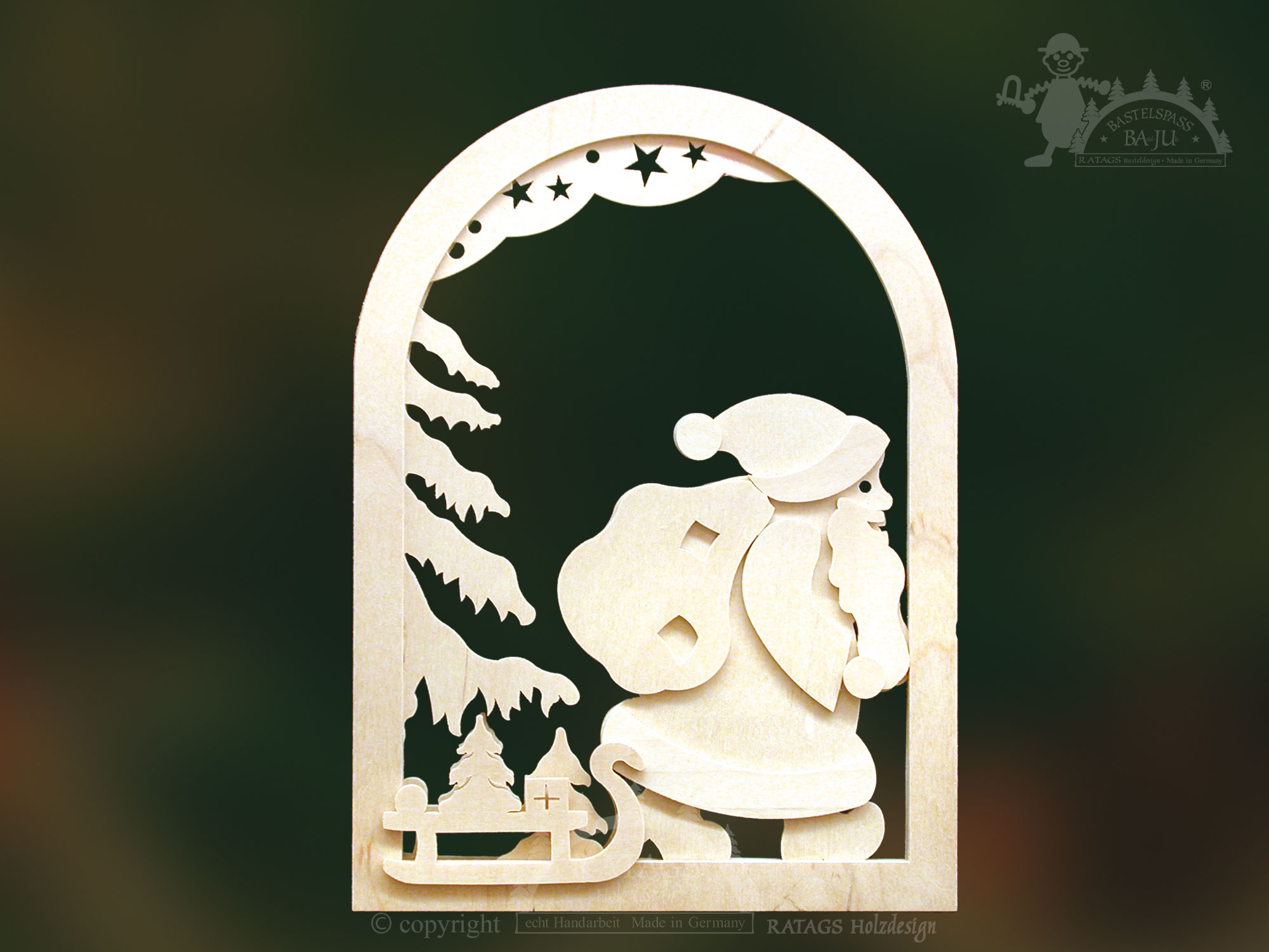 Raumdeko zum Basteln, Weihnachtsmann Raumdeko zum Basteln, Weihnachtsmann