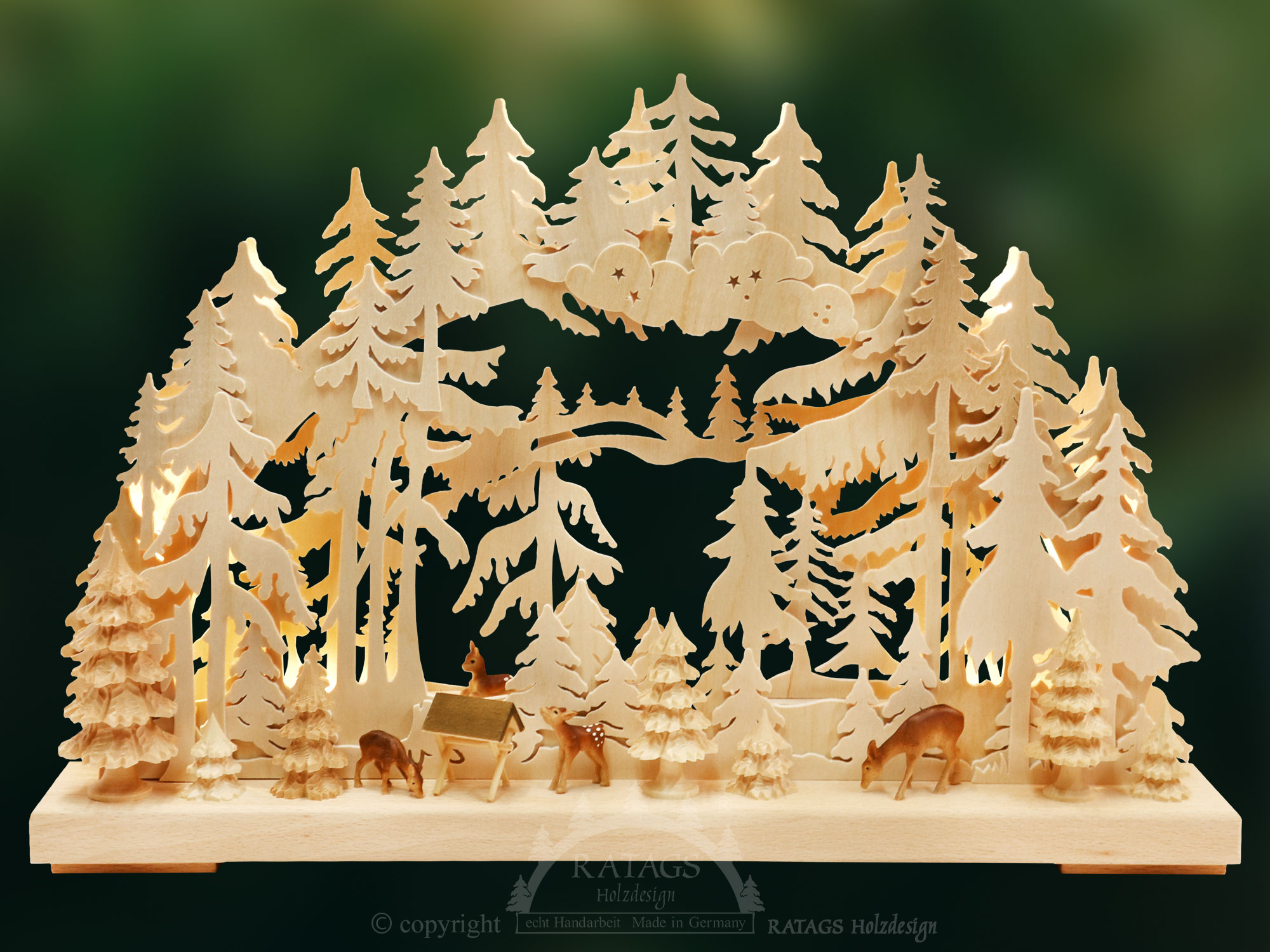 3D-Schwibbogen kl. Rehe auf der Lichtung
