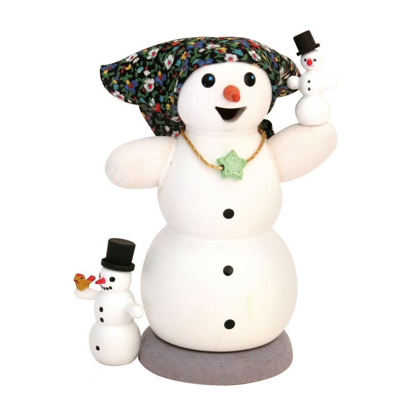 Rauchfigur Schneefrau mit 2 Kindern ca. 13 cm