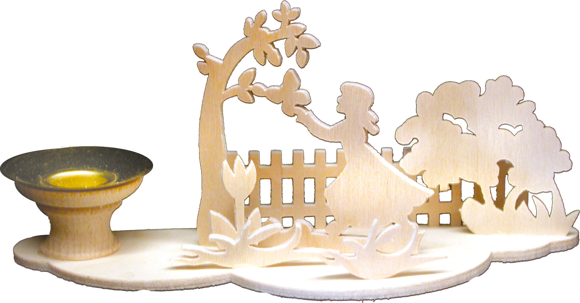 Table decorations for crafting, girls in the garden