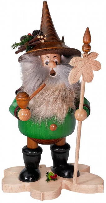 RM tree gnome on chestnut leaf, green, 25 cm