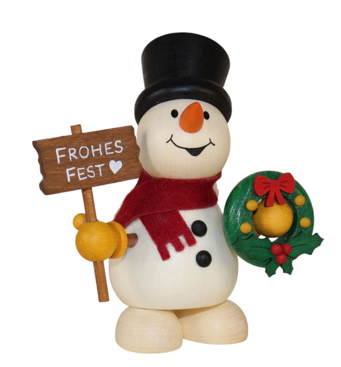 SM mit Weihnachtskranz und Schild