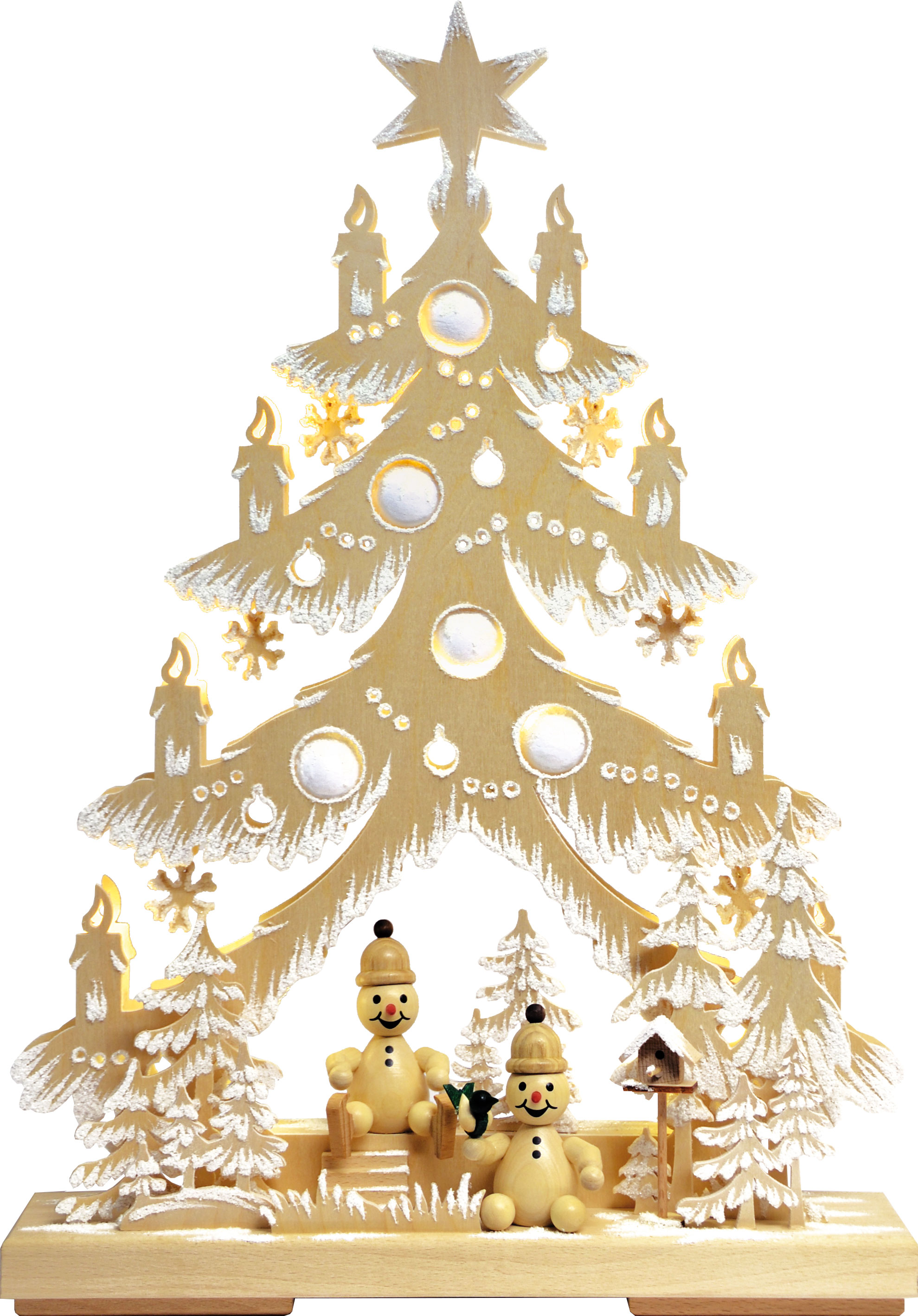 Small fir tree, natural Wagner snowmen, hoarfrost