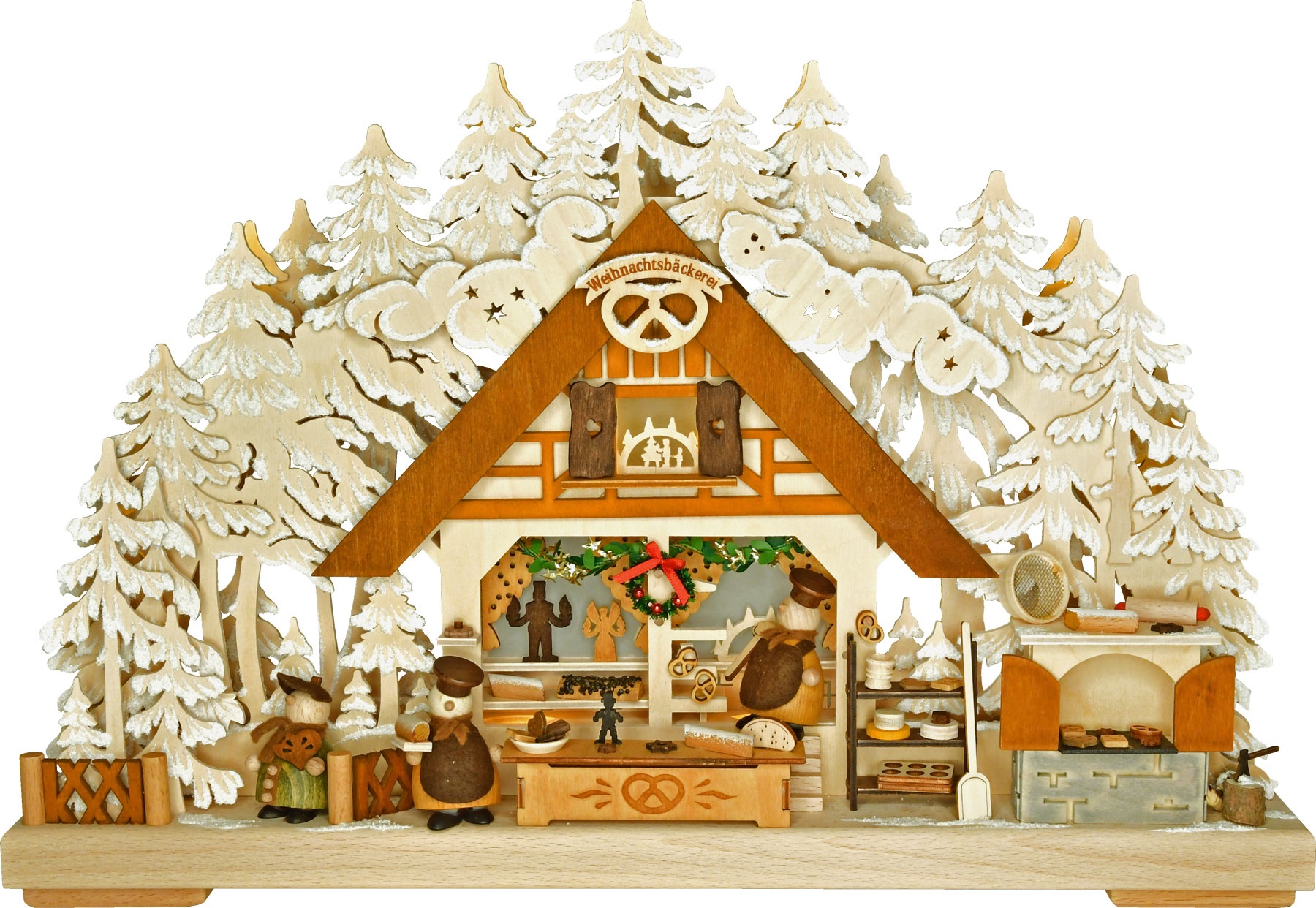 3D candle arch, small, Christmas bakery, hoarfrost