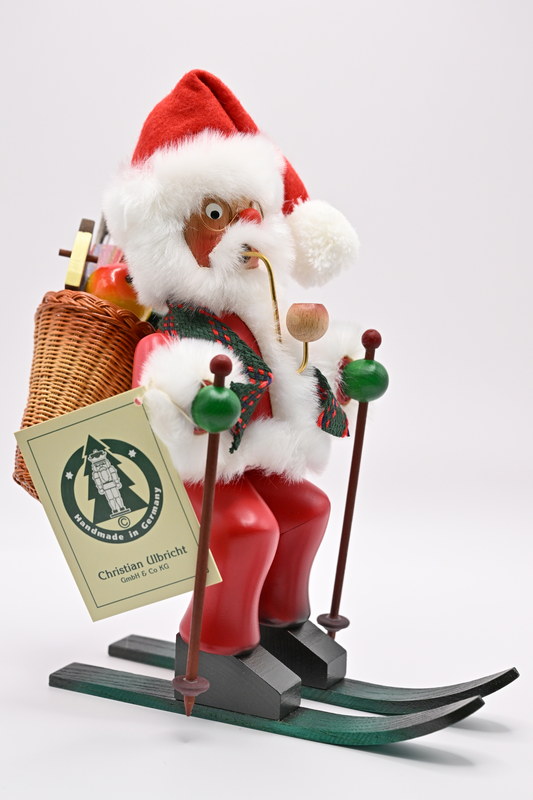 Räuchermann, Weihnachtsmann, Ski H 25 cm