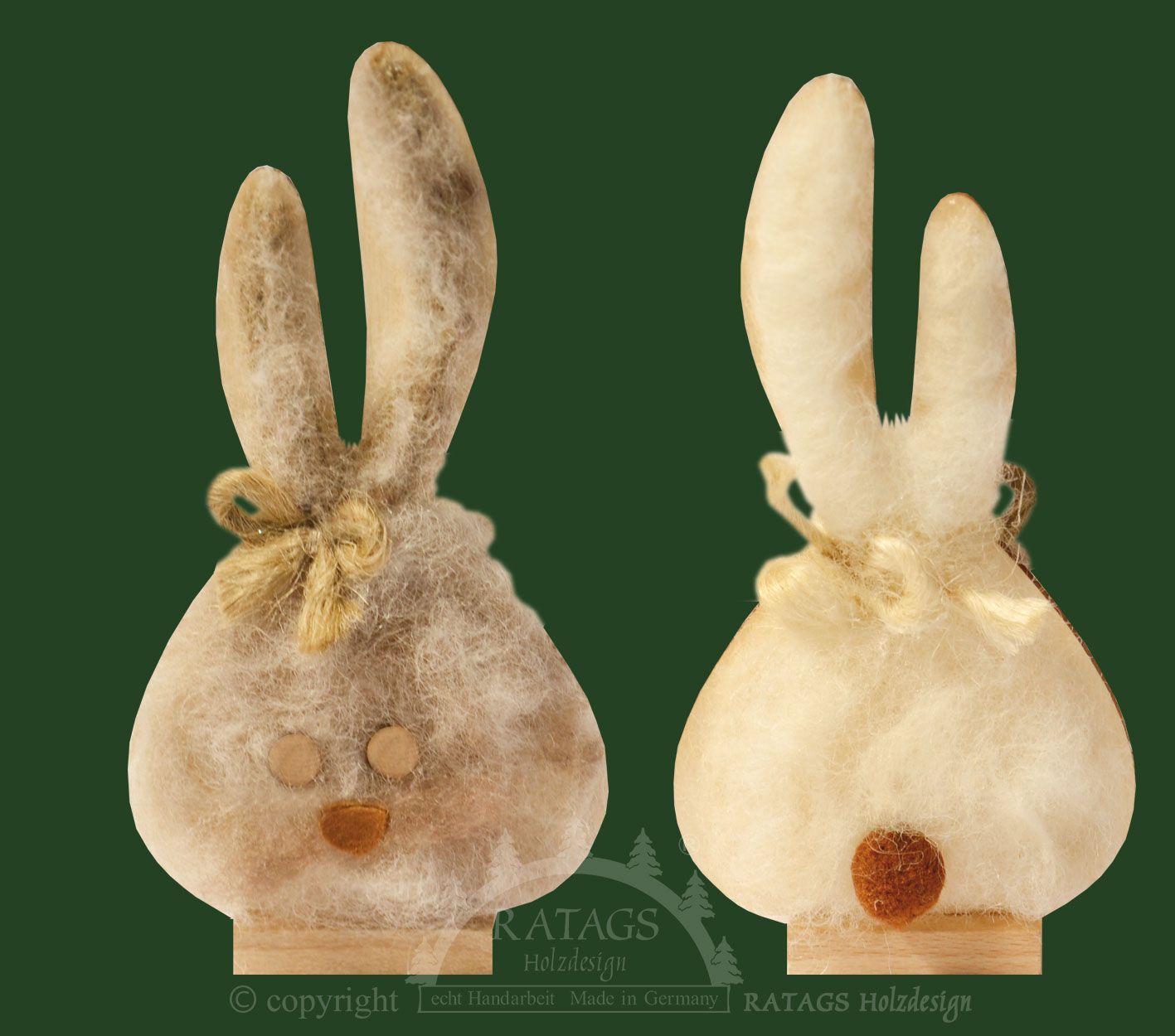 Häschen zum Basteln mit Wollfäden zum Fi Höhe ca. 14,5 cm