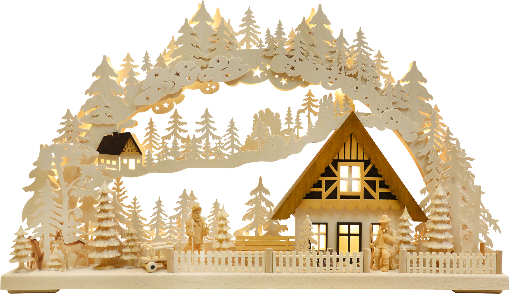 Large 3D Schwibbogen, hunter's lodge