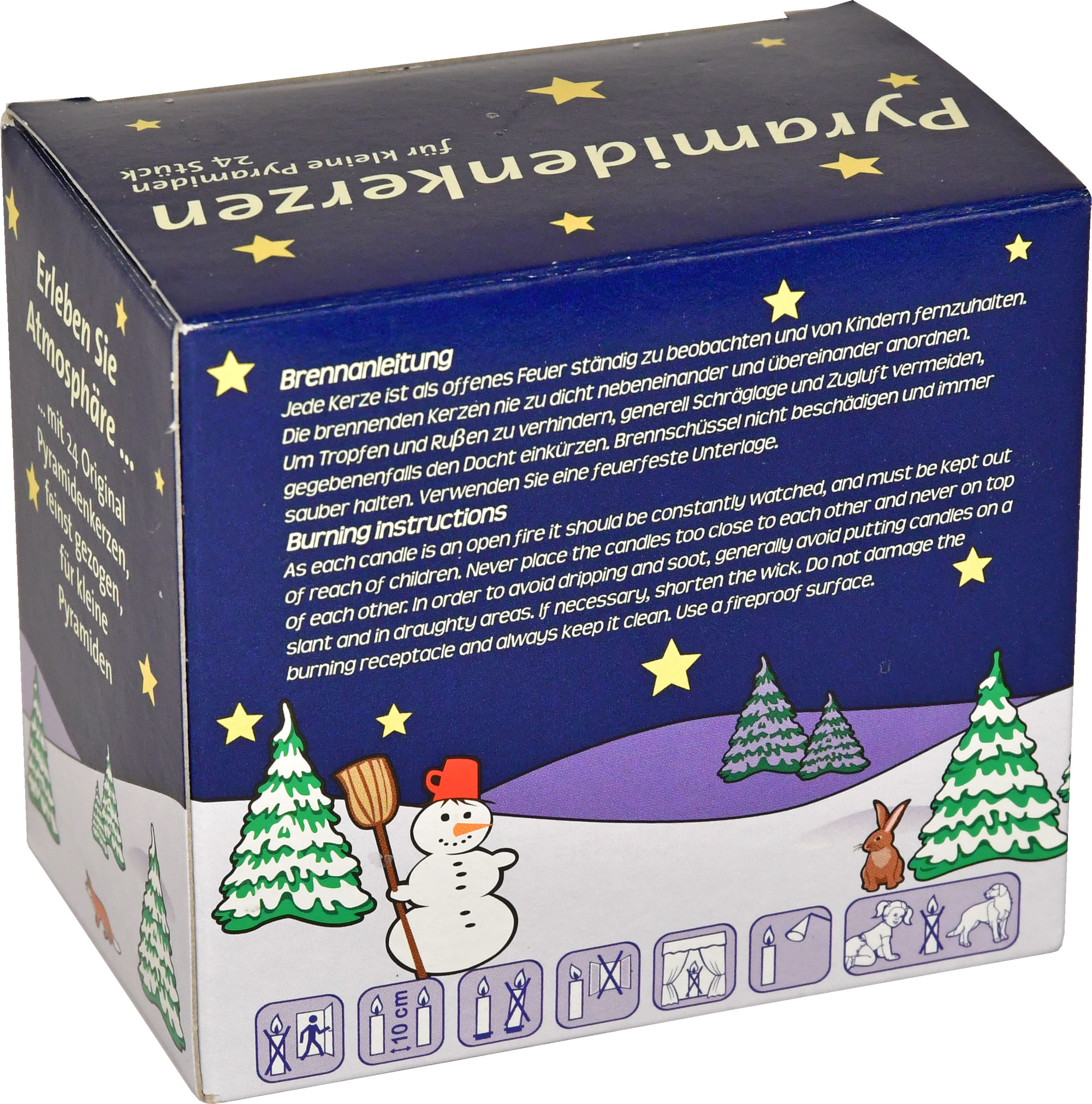 Bougies pyramidales 24 pièces blanches 14 x 74 mm