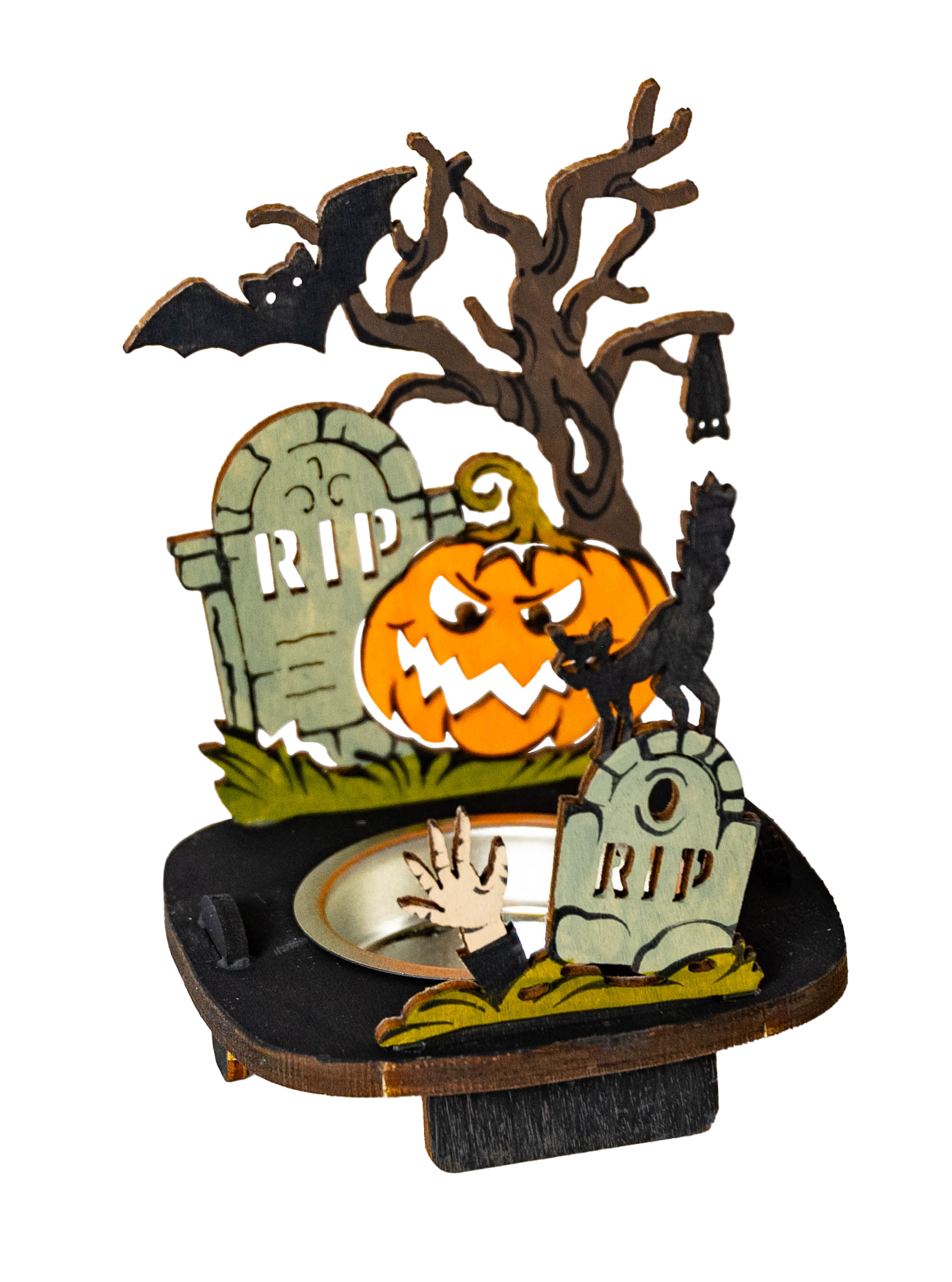 Schattenspiel zum Basteln, Friedhof, Halloween
