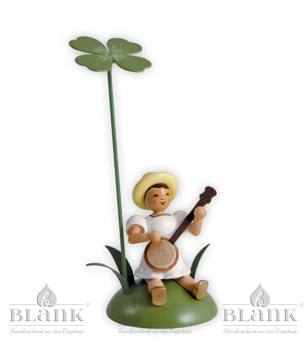 Clover, banjo flower child sitting