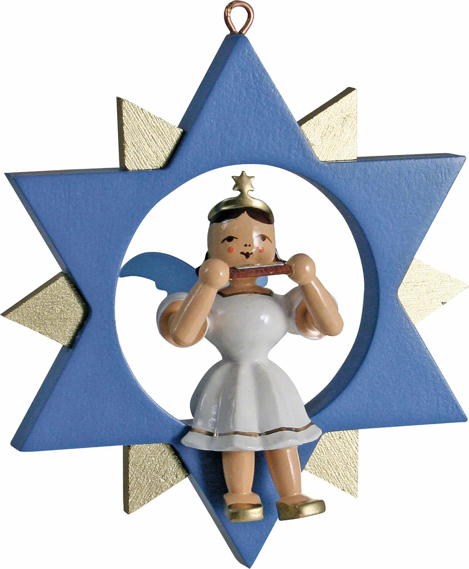 Ángel en estrella Armónica Raridad, de color, 9 cm