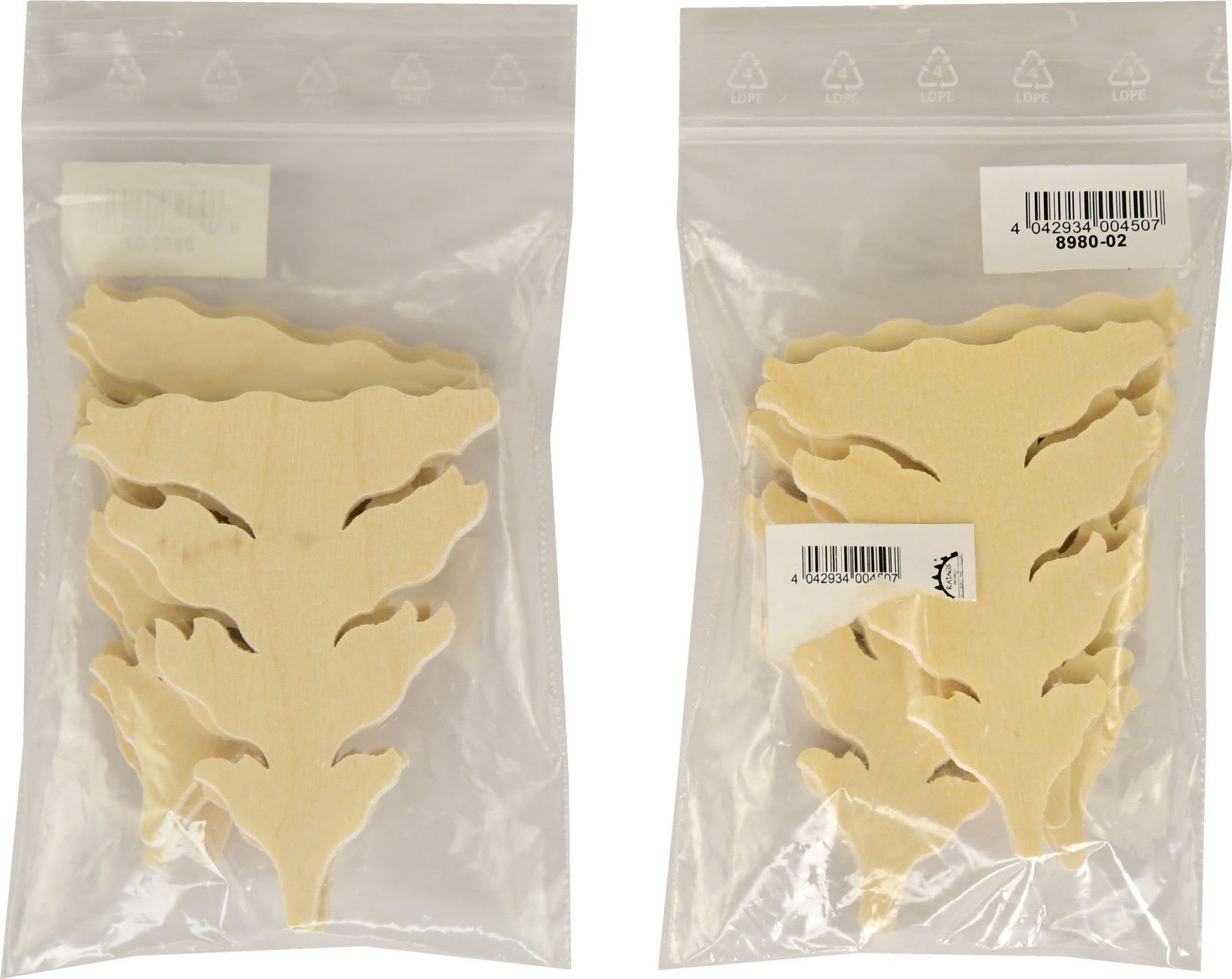 Small trees, set of 6, approx. 7 cm