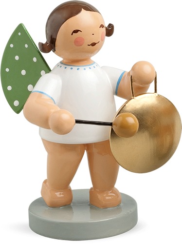 Engel mit Gong dunkles Haar