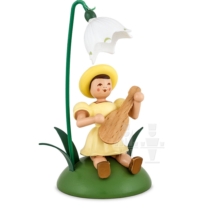 Märzenbecher, Mandoline Blumenkind sitzend