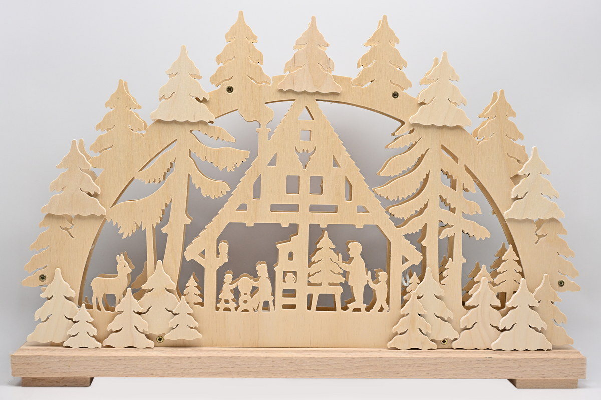 SONDERANGEBOT - Schwibbogen kl., Weihnachtsstube, handbemalt winterlich