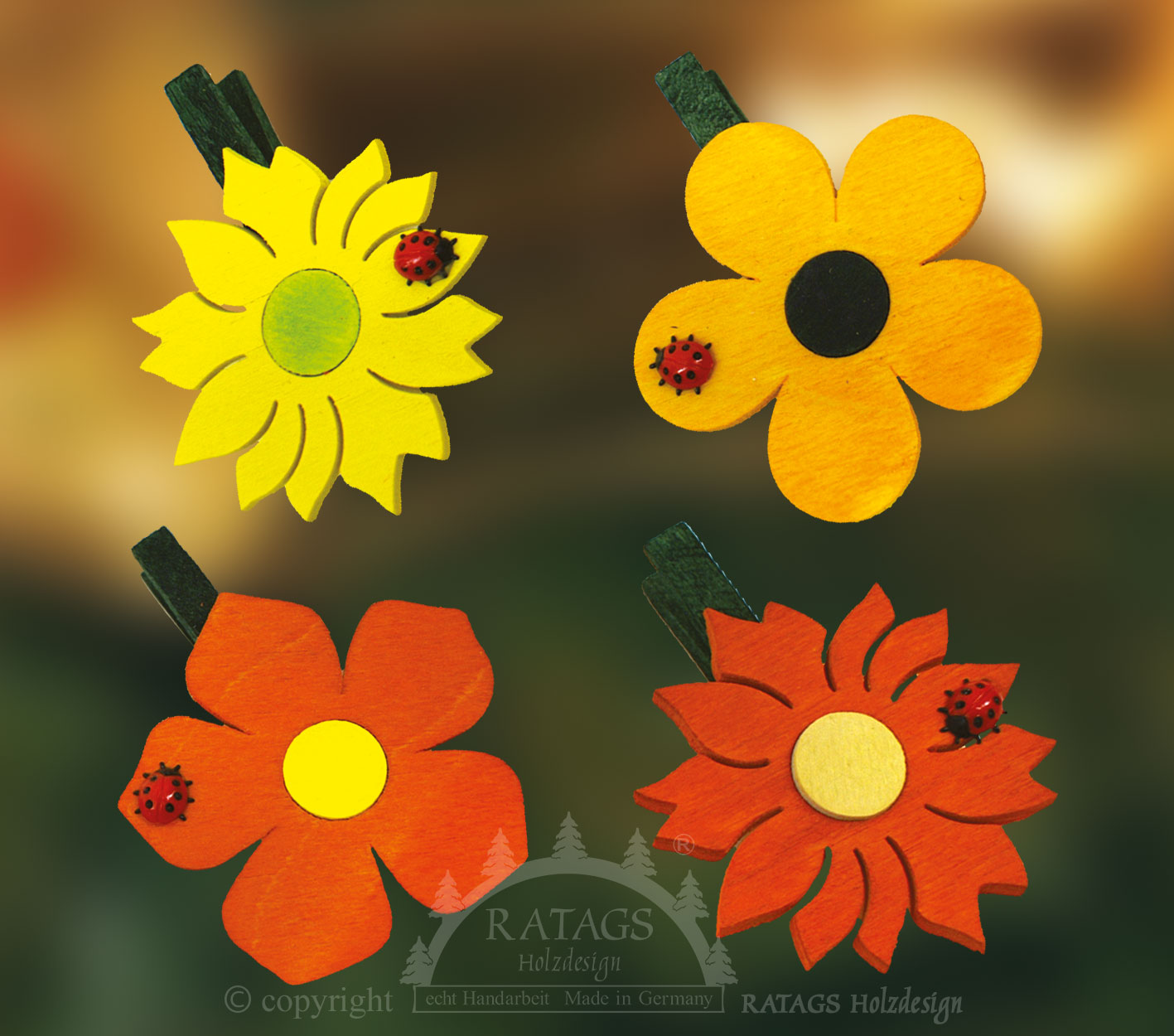 Ansteckklammern Farbverlauf, 4 Stück Ansteckklammern Farbverlauf, 4 Stück