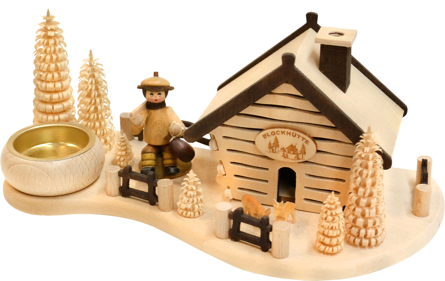 Tischschmuck mit Räucherhaus, "Rast" Tischschmuck mit Räucherhaus, "Rast"