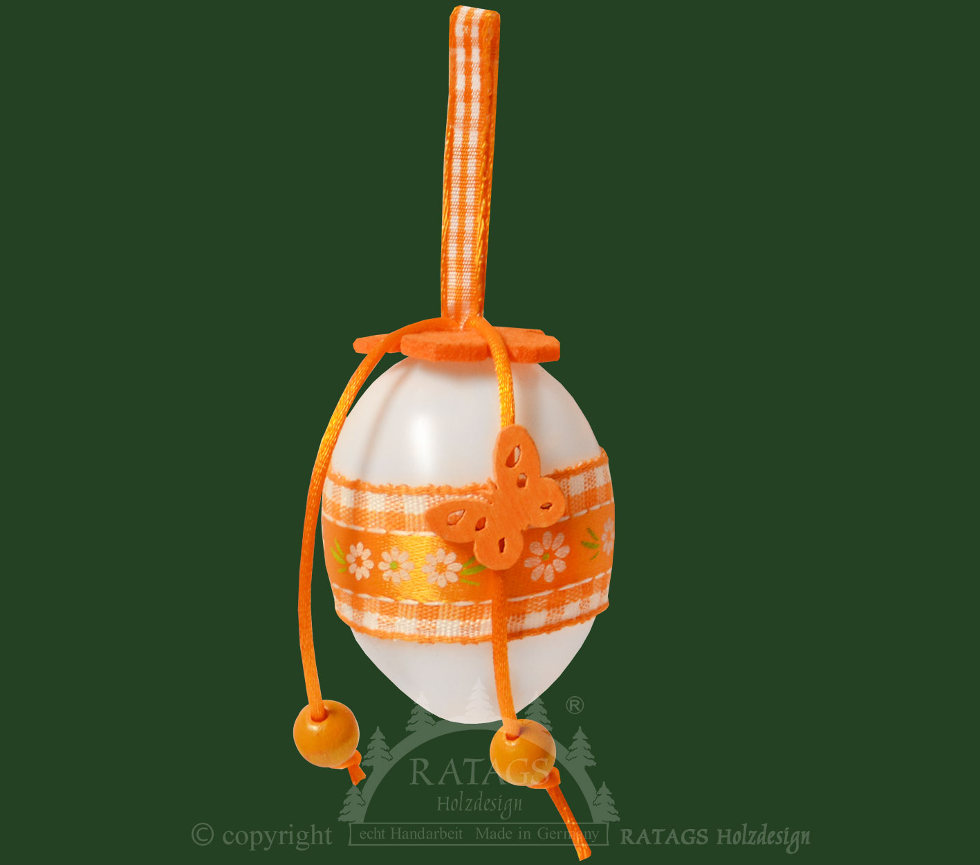 Baumbehang Oster-Deko-Ei aus Kunststoff, mit Zubehör