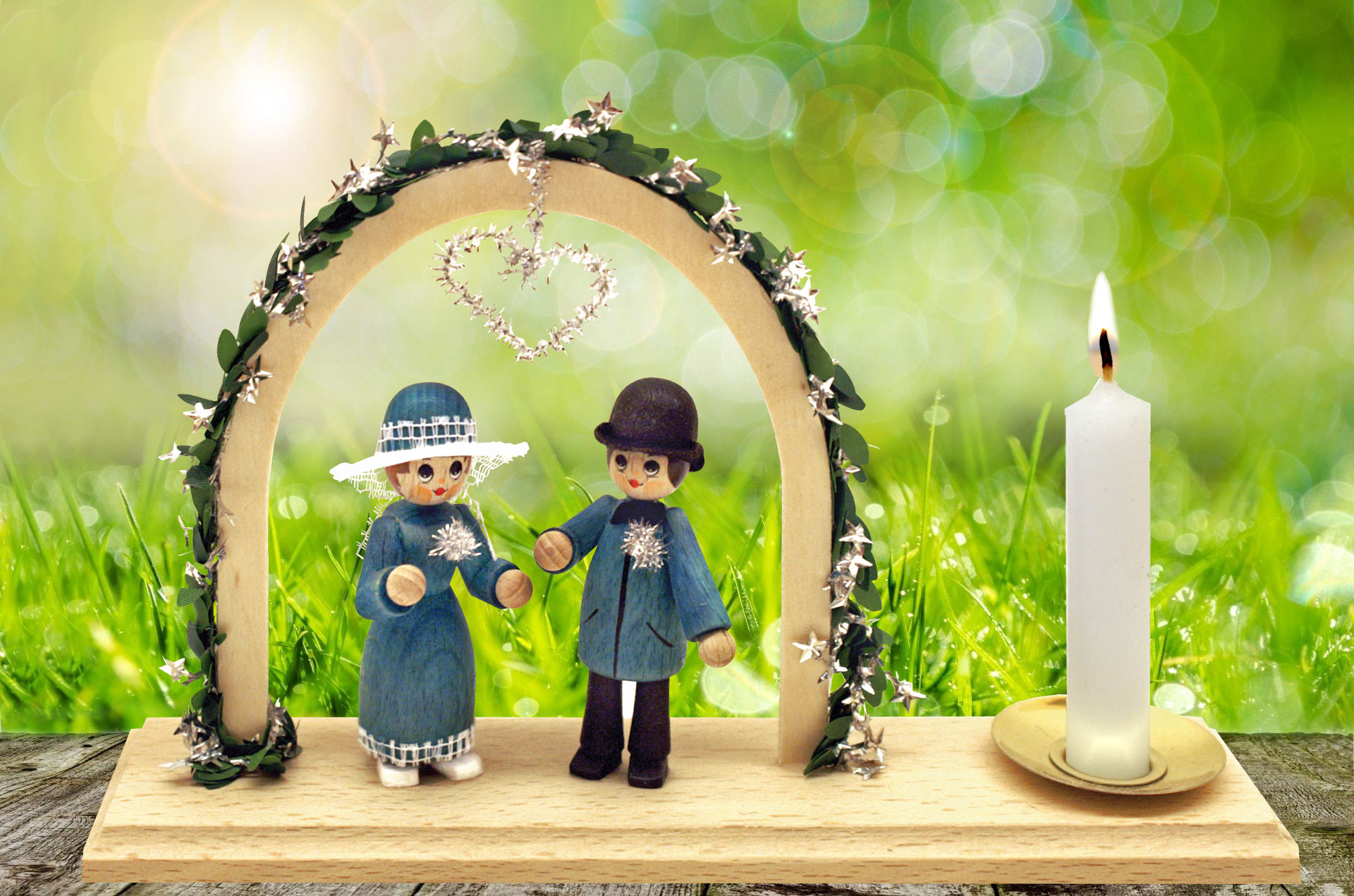 Lichterteller, Silberhochzeitspaar Lichterteller, Silberhochzeitspaar