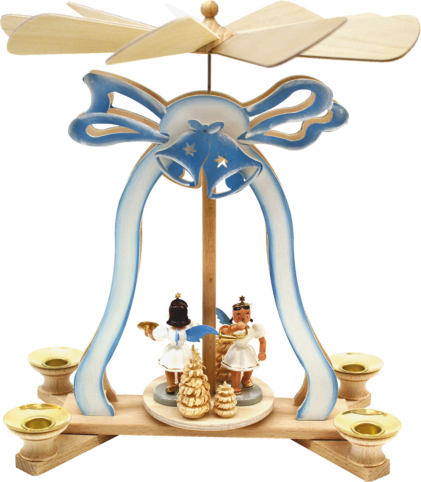 Glockenpyramide, 2 Kurzrockengel, handbemalt