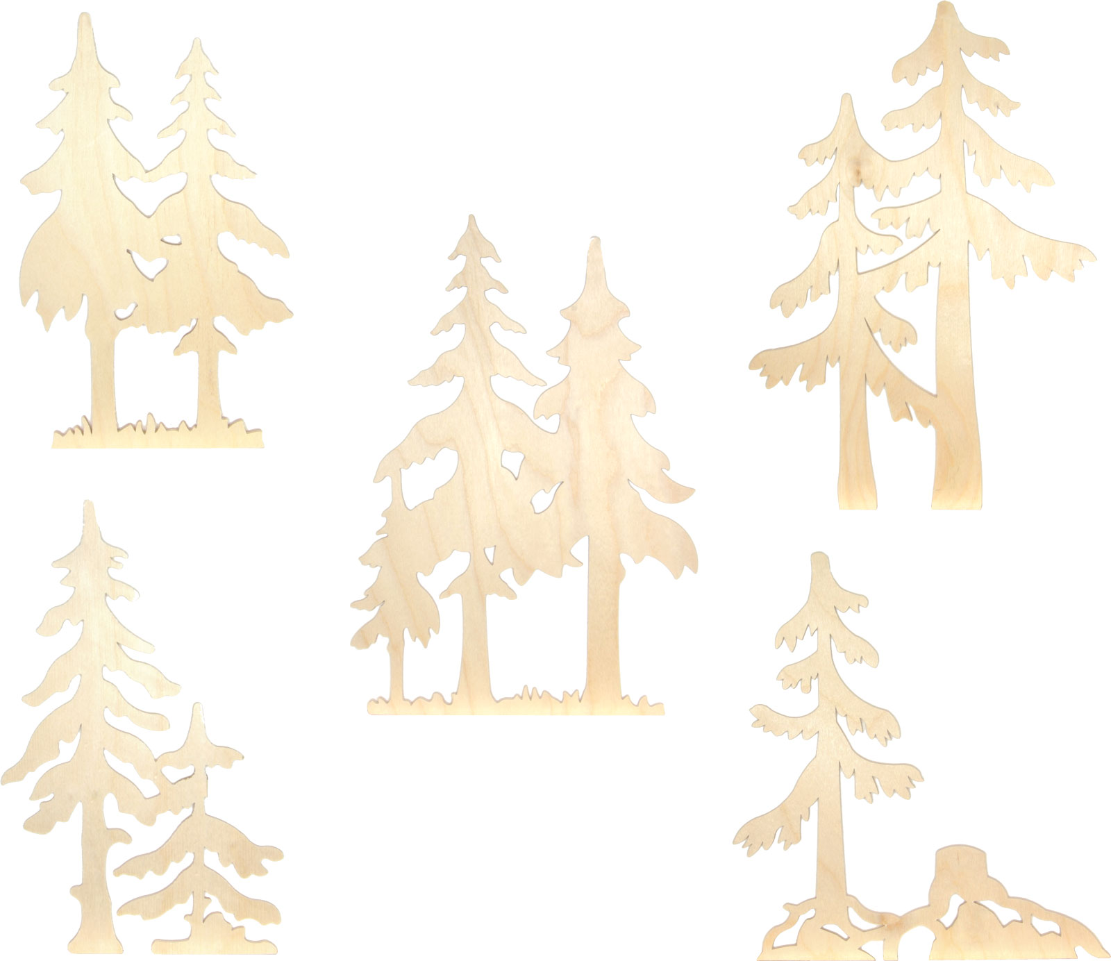 Trees for crafting, set of 5 19.0 to 24.5