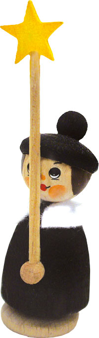 Figur, Kurrende mit Stab, schwarz Figur, Kurrende mit Stab, schwarz