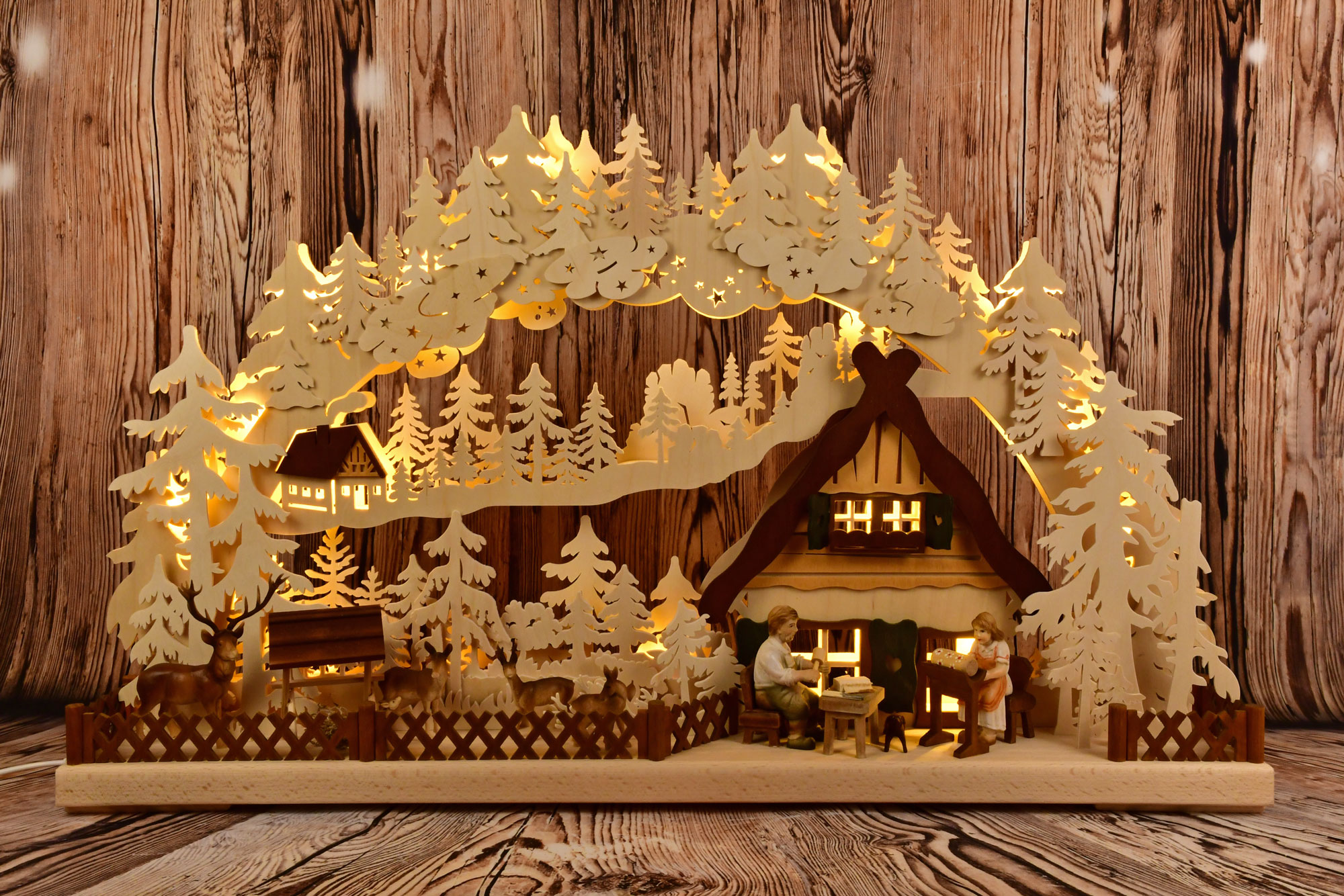 3D-Schwibbogen groß, Handwerker am Wildgehege