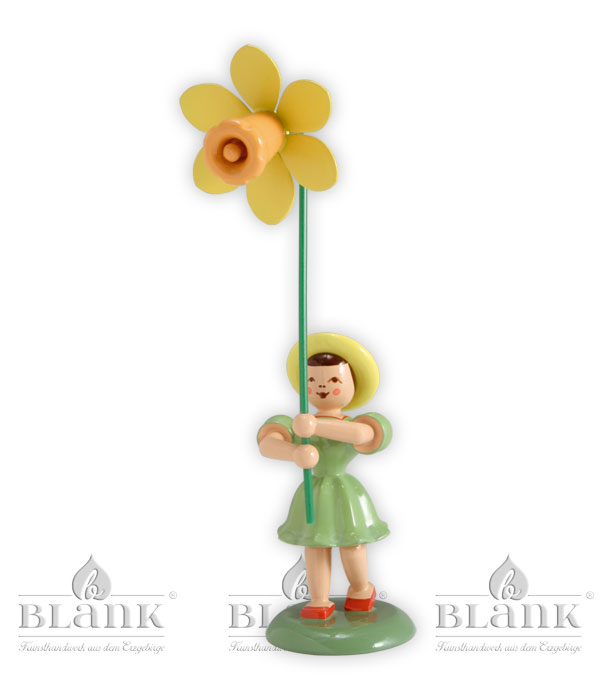 Criança flor com narciso, colorida