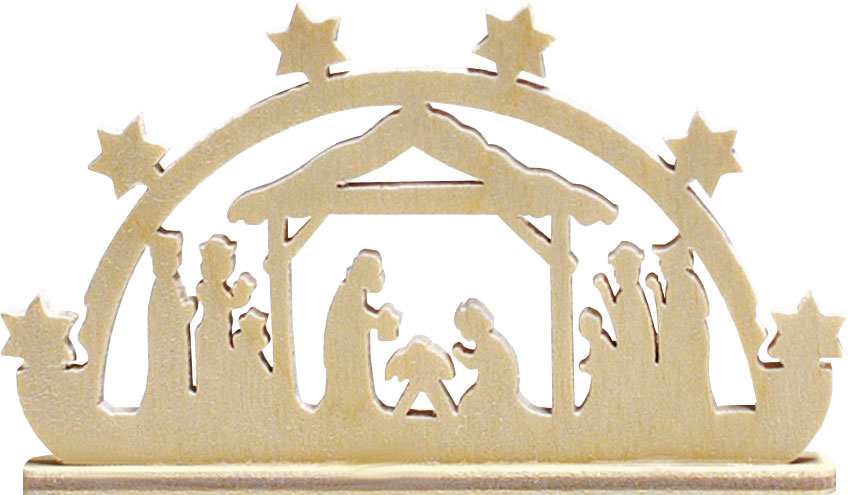 Miniature candle arch Nativity scene
