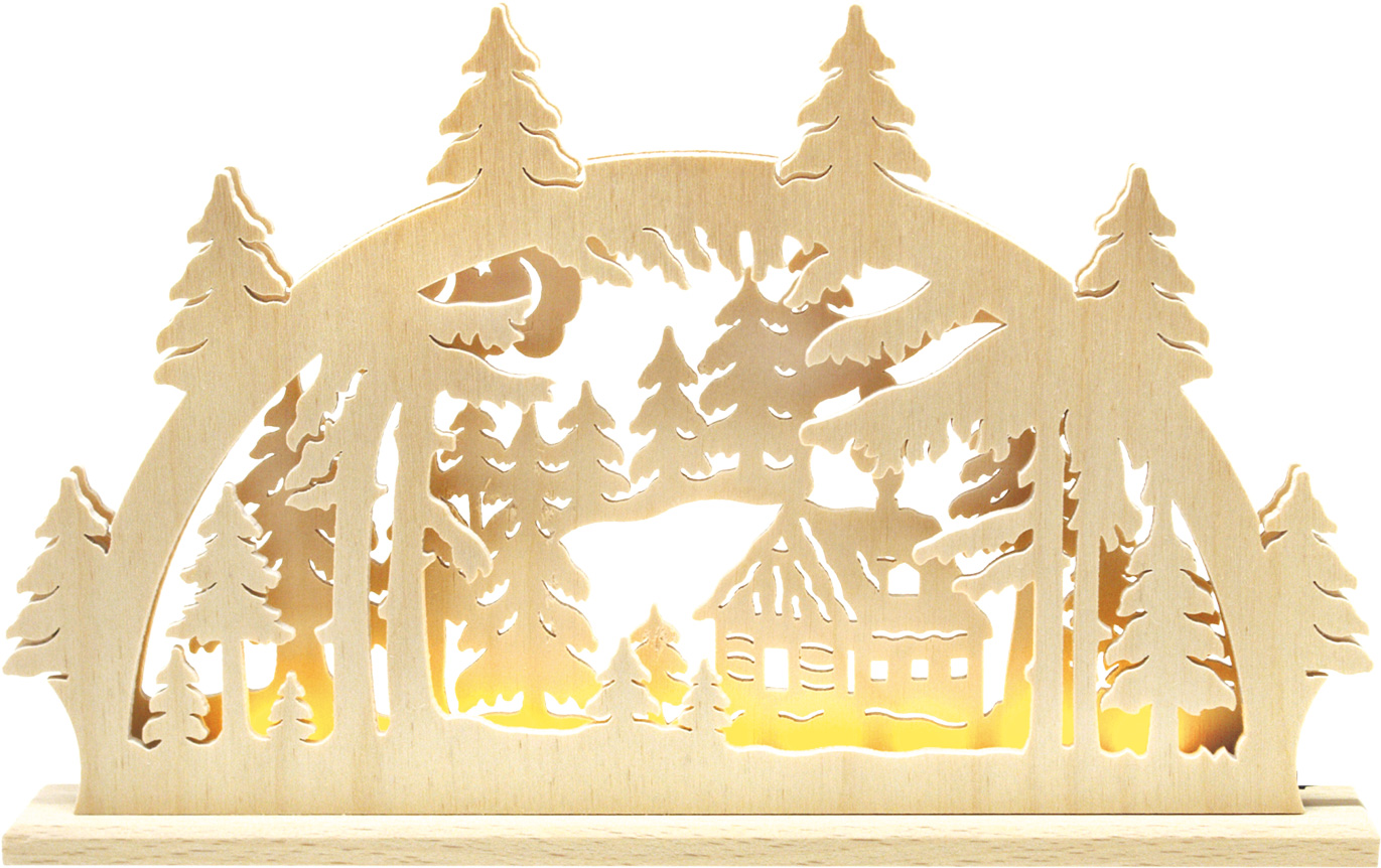 Arco con luces LED para manualidades Cabaña en el bosque