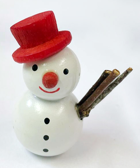 Schneemann weiß, roter Hut 3,5 cm Schneemann weiß, roter Hut 3,5 cm