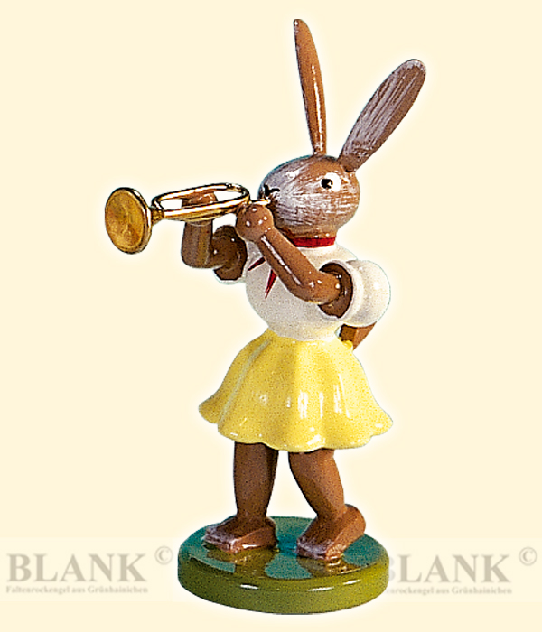 Osterhase stehend, Trompete